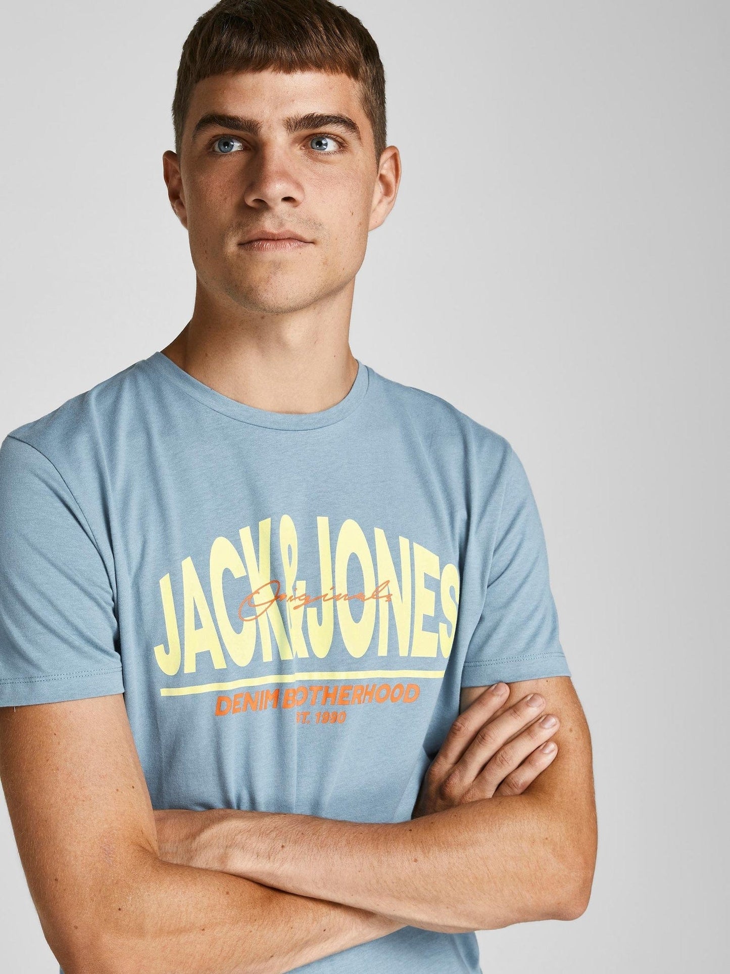 JACK & JONES Mens Tops S / Blue JACK & JONES - Round Neck T-shirt