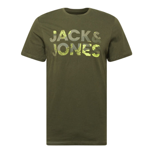 JACK & JONES Mens Tops L / Green JACK & JONES - Round Neck T-shirt