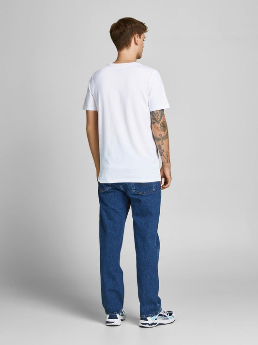 JACK & JONES Mens Tops L / White JACK & JONES - Short Sleeve T-Shirt