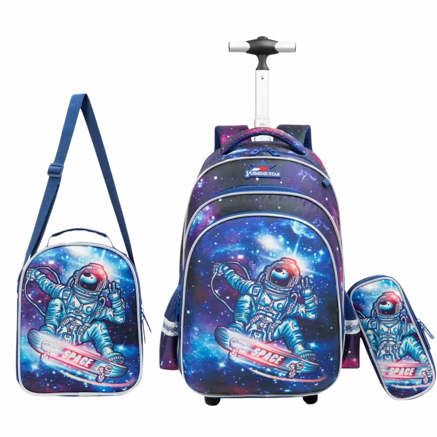 JASMINESTAR School Bags Multi-Color JASMINESTAR - Trolley School Bag Astronaut Backpack sets