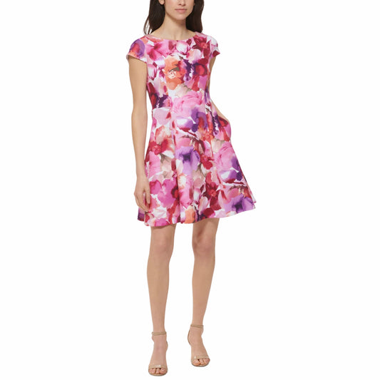 JESSICA HOWARD Womens Dress XL / Multi-Color JESSICA HOWARD - Abstract Printed Scuba Dress