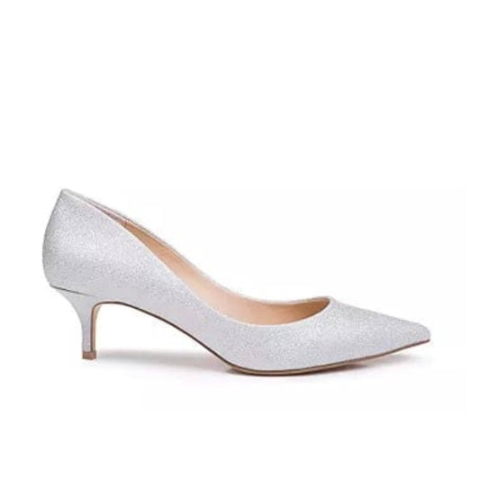 JEWEL BADGLEY Womens Shoes 39 / Silver JEWEL BADGLEY -  Faux Suede Slip on Heels