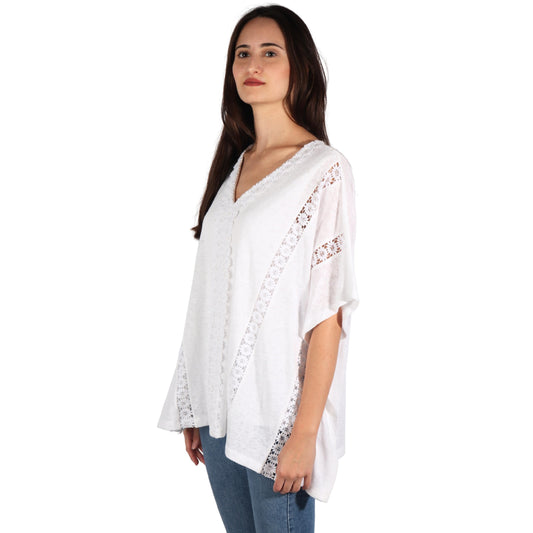 JM Collection Womens Tops S / White JM Collection - Floral Top