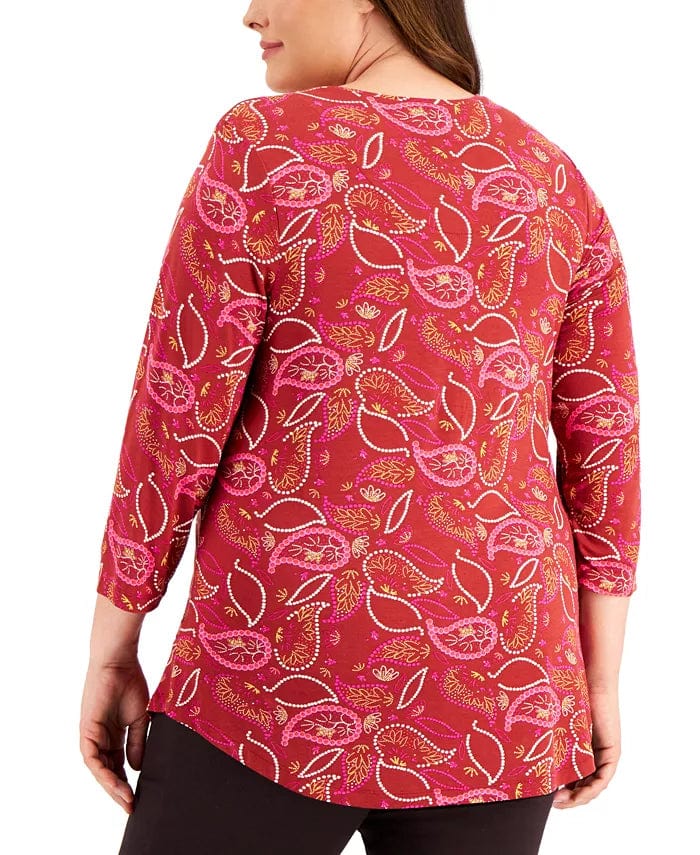 JM COLLECTION Womens Tops XXL / Multi-Color JM COLLECTION - Paisley-Print Top