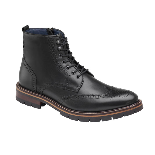 JOHNSTON & MURPHY Mens Shoes 43 / Black JOHNSTON & MURPHY - Flex Cody Wingtip Zip Boot