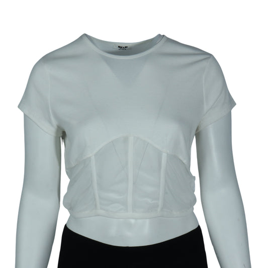 JOUE & JOY Womens Tops XXXXL / White JOUE & JOY - Designed Bottom Blouse