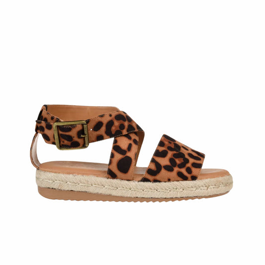 JOURNEE COLLECTION Womens Shoes 38.5 / Multi-Color JOURNEE COLLECTION - Animal Print Cushioned Stretch Open Toe Sandal