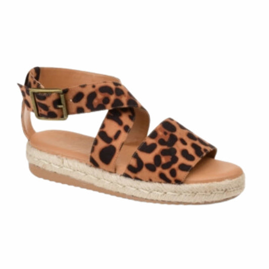 JOURNEE COLLECTION Womens Shoes 38.5 / Multi-Color JOURNEE COLLECTION - Animal Print Cushioned Stretch Open Toe Sandal