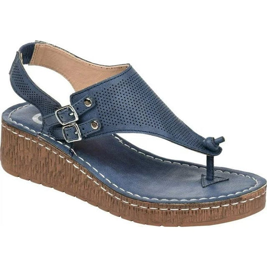 JOURNEE COLLECTION Womens Shoes 38.5 / Blue JOURNEE COLLECTION - Mckell Wedge Sandals