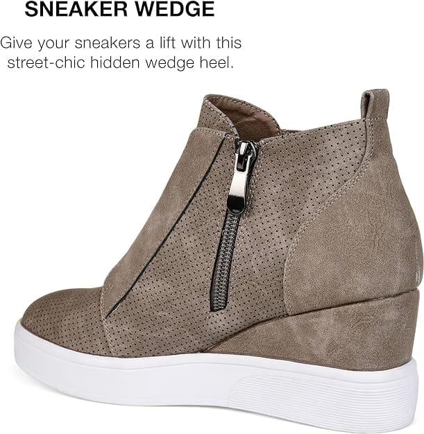 JOURNEE COLLECTION Womens Shoes 36.5 / Beige JOURNEE COLLECTION - Wide Width Clara Sneaker Wedge