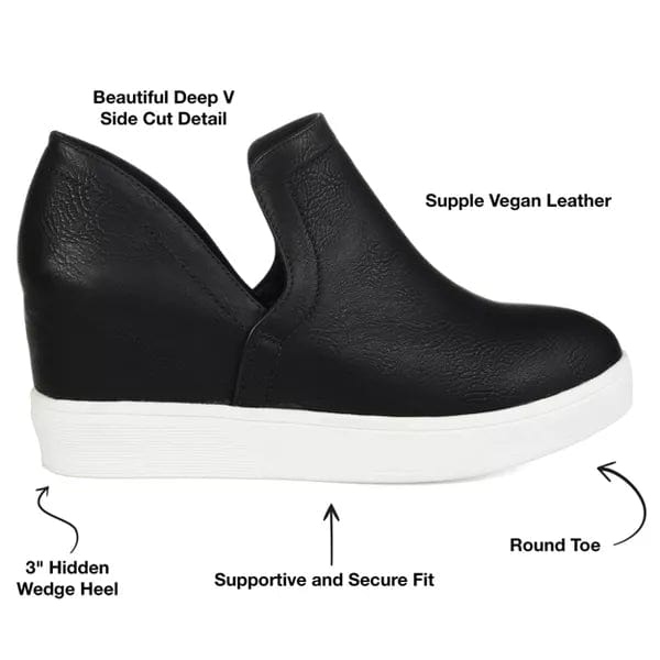 JOURNEE COLLECTION Womens Shoes 38 / Black JOURNEE COLLECTION - Women's Cardi Round Toe Slip On Wedge Sneakers