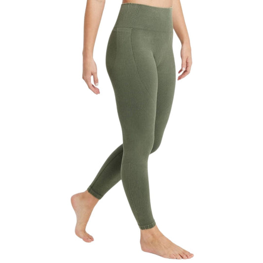 JOYLAB Womens sports XL / Green JOYLAB - High-Rise Ribbed Seamless 7/8 Leggings