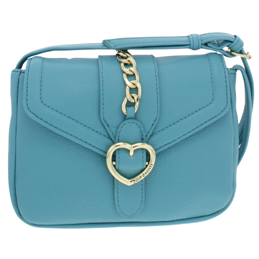 JUICY COUTURE Women Bags Blue JUICY COUTURE - Unchain My Heart Faux Leather Chain Crossbody