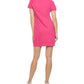 JUICY COUTURE Womens Dress M / Pink JUICY COUTURE - Short Sleeve Checked T-Shirt Dress