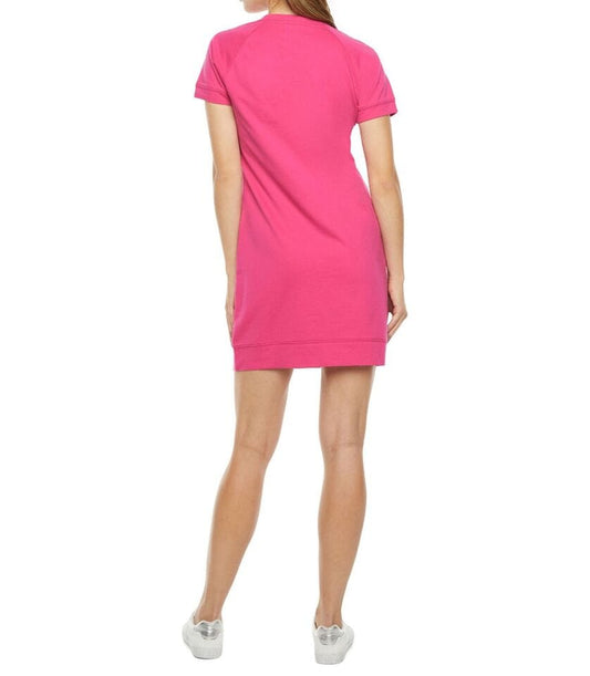 JUICY COUTURE Womens Dress M / Pink JUICY COUTURE - Short Sleeve Checked T-Shirt Dress