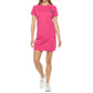 JUICY COUTURE Womens Dress M / Pink JUICY COUTURE - Short Sleeve Checked T-Shirt Dress