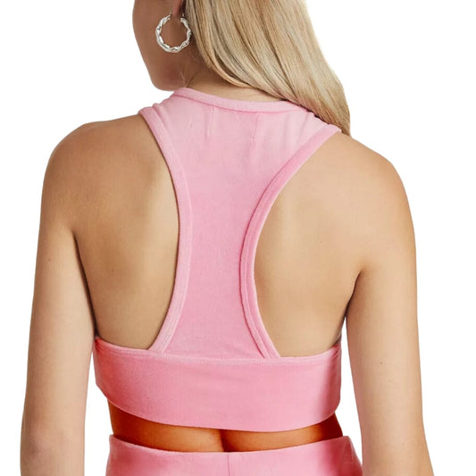 JUICY COUTURE Womens Tops M / Pink JUICY COUTURE - Cropped Velour Tank Top