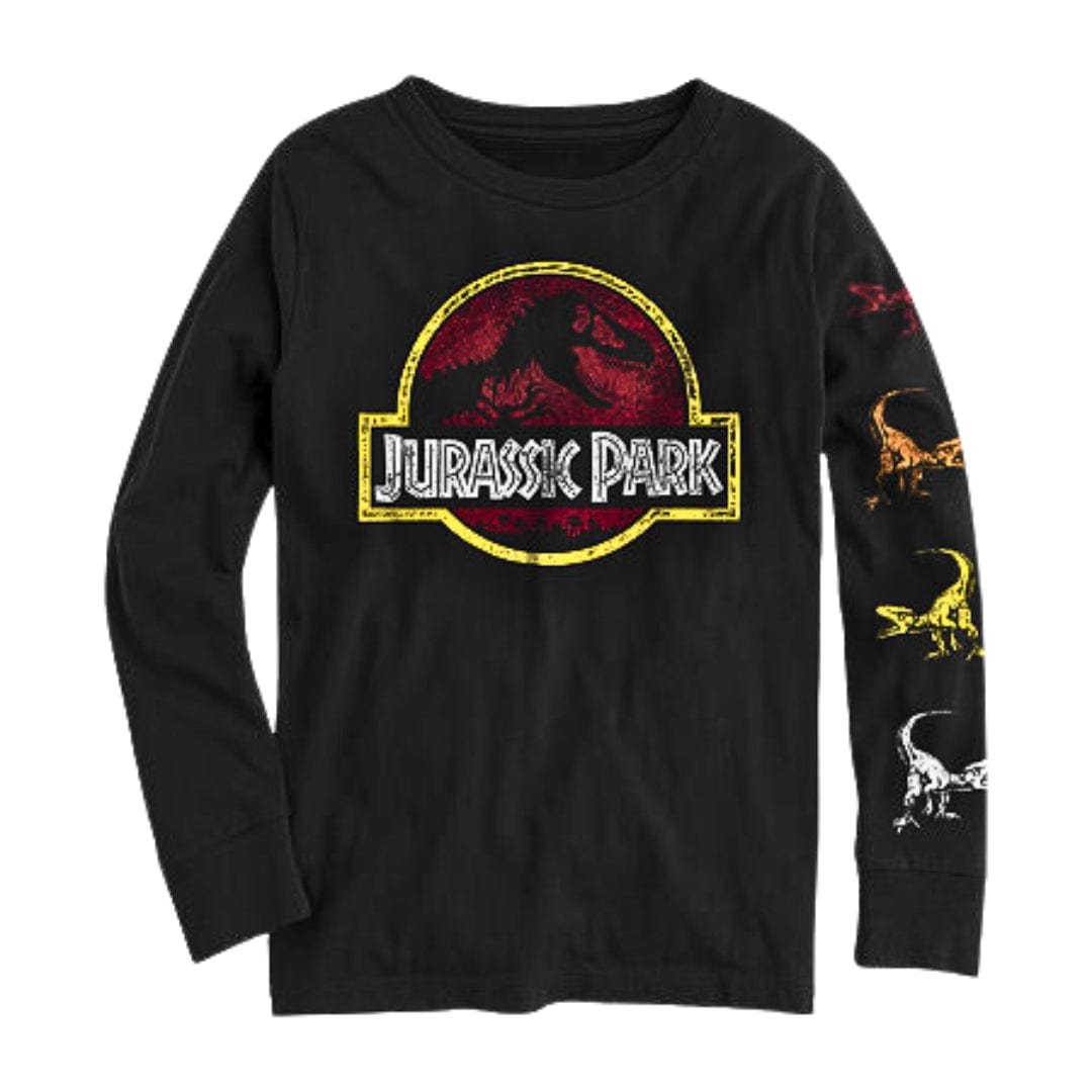 JURASSIC PARK Boys Tops XL / Black JURASSIC PARK - Kids - Jurassic World Long Sleeve Graphic T-Shirt