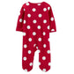 JUST ONE YOU Baby Girl New Born / Multi-Color JUST ONE YOU - Baby Reindeer Dot Footed overall