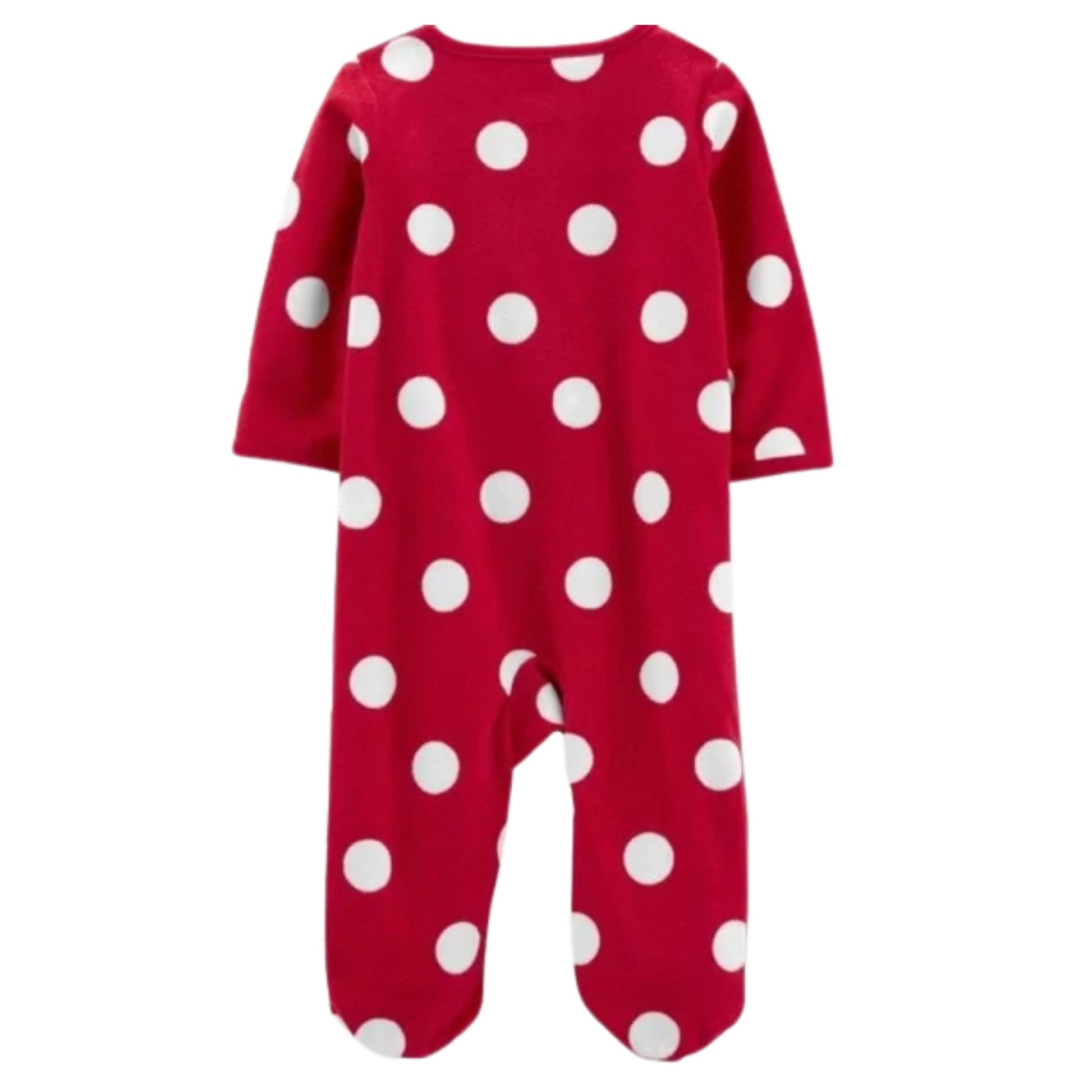 JUST ONE YOU Baby Girl New Born / Multi-Color JUST ONE YOU - Baby Reindeer Dot Footed overall