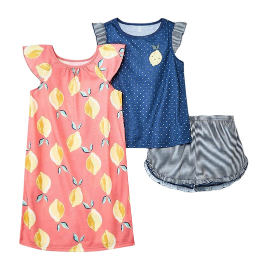 JUST ONE YOU Girls Pajamas S / Multi-Color JUST ONE YOU - Kids - ' Flamingo Lemon Gown Pajama Set