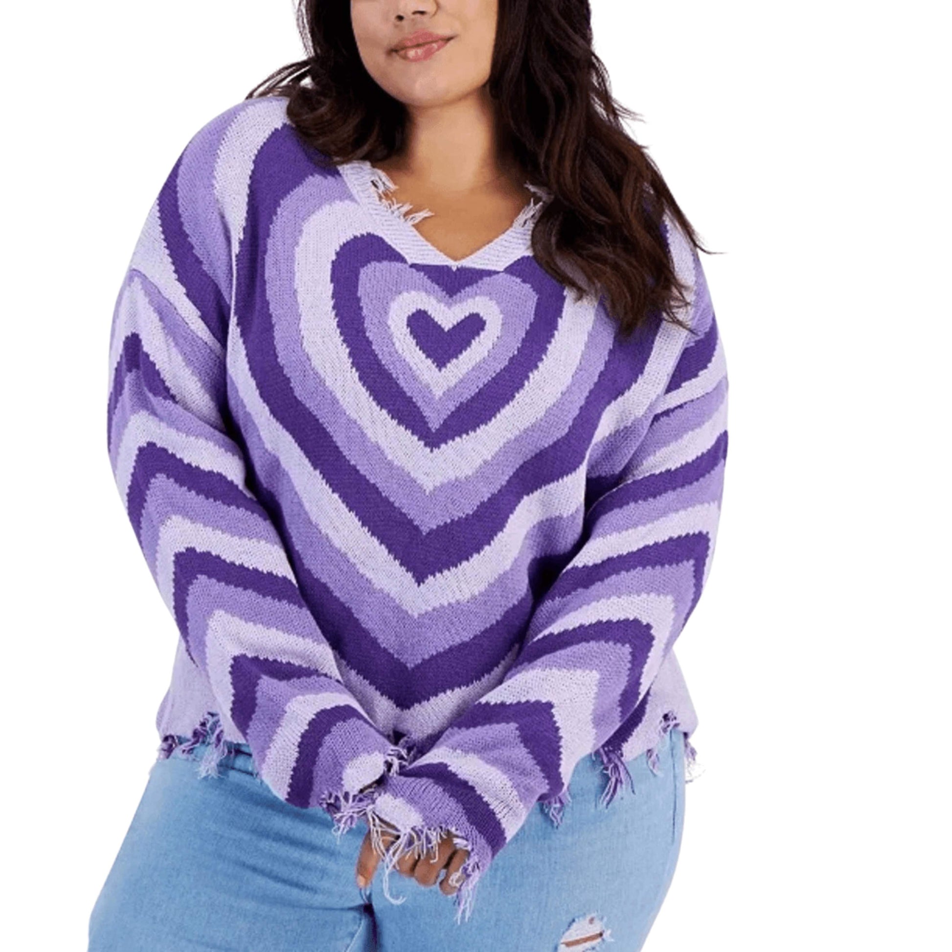 JUST POLLY Womens Tops XXXL / Purple JUST POLLY - Heart Destructed Sweater