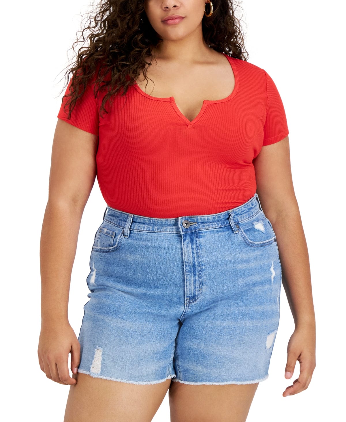 JUST POLLY Womens Tops XXXL / Red JUST POLLY - V-Notch Bodysuit