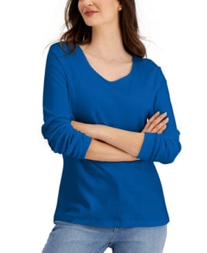 KAREN SCOTT Womens Tops M / Blue KAREN SCOTT - Scoop-Neckline Top