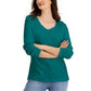 KAREN SCOTT Womens Tops M / Dark Green KAREN SCOTT - Scoop-Neckline Top