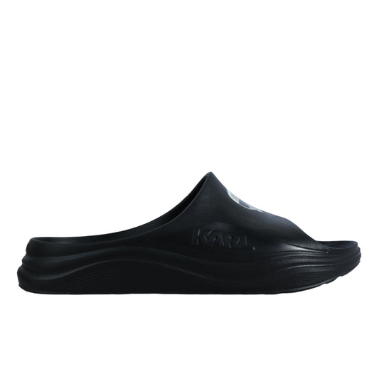 KARL LAGERFELD Mens Shoes 42 / Black KARL LAGERFELD - Logo Print Open Toe Slippers