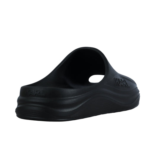 KARL LAGERFELD Mens Shoes 42 / Black KARL LAGERFELD - Logo Print Open Toe Slippers