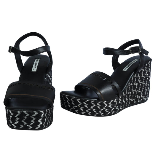 KARL LAGERFELD Womens Shoes 37 / Black KARL LAGERFELD - Designed On Heel Sandal