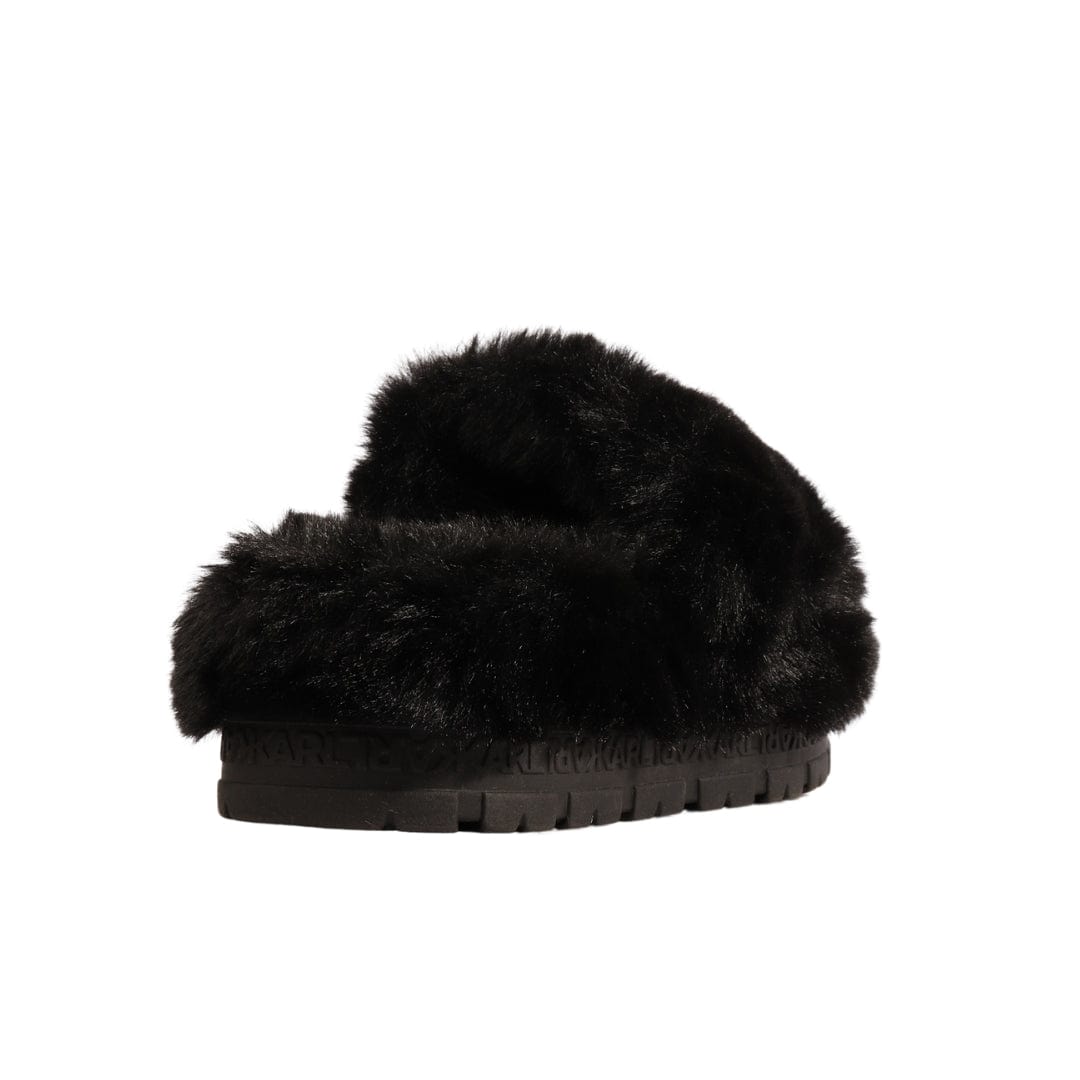 KARL LAGERFELD Womens Shoes 37 / Black KARL LAGERFELD - Faux Fur Slippers