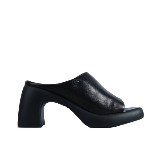 KARL LAGERFELD Womens Shoes 37 / Black KARL LAGERFELD - Leather Platform Mule Sandal