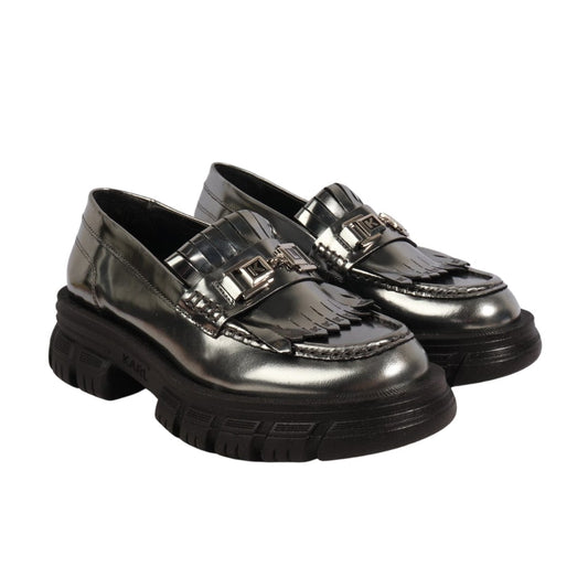 KARL LAGERFELD Womens Shoes 37 / Silver KARL LAGERFELD - Metallic Loafers