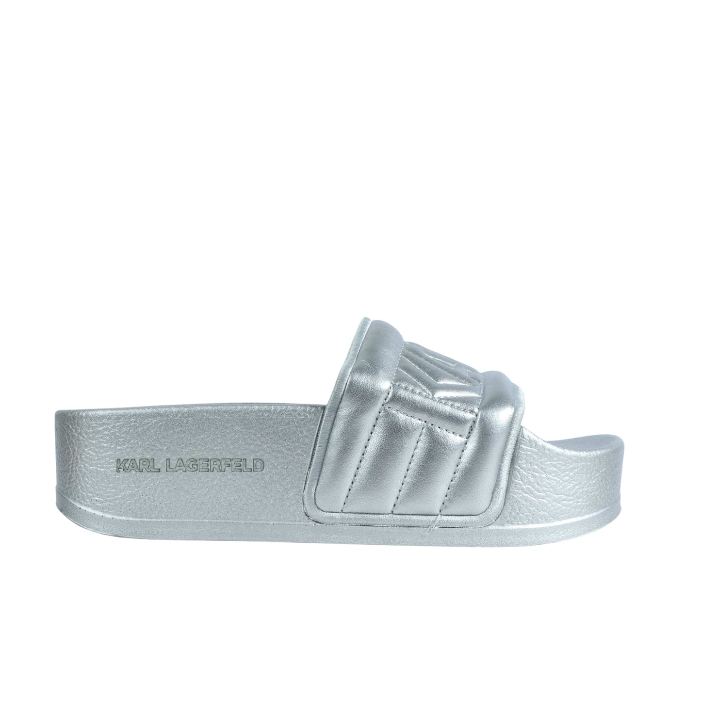 KARL LAGERFELD Womens Shoes 37 / Silver KARL LAGERFELD - Open Toe Slipper