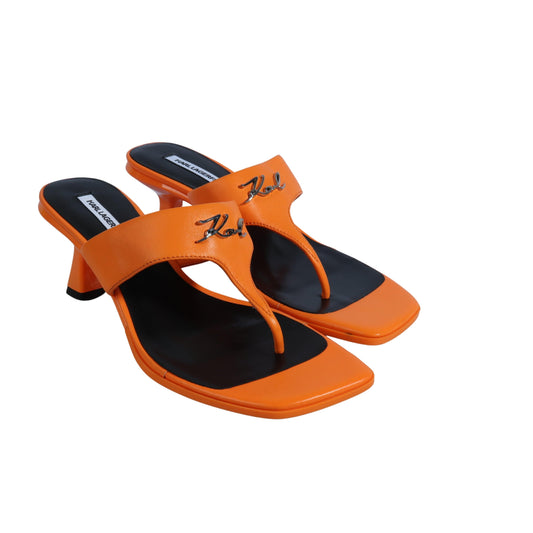 KARL LAGERFELD Womens Shoes 37 / Orange KARL LAGERFELD - Square Toe Sandal