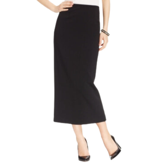 KASPER Womens Bottoms M / Black KASPER - Solid Straight Skirt