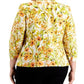 KASPER Womens Jackets KASPER - Plus Size Linen Floral Shawl-Collar Blazer
