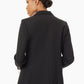 KASPER Womens Jackets Petite S / Black KASPER - Zipper Sleeve Detail Ponte Blazer
