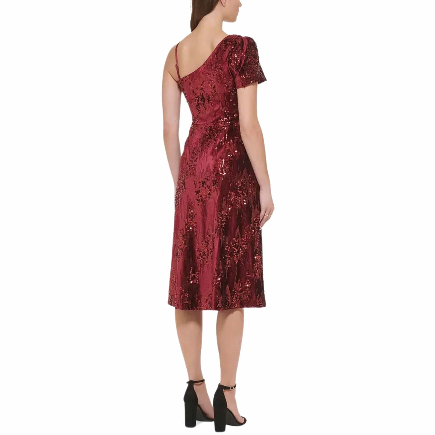 KENSIE Womens Dress XL / Burgundy KENSIE - Sequin Midi Party Fit & Flare dress