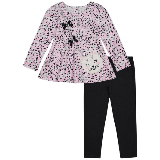 KIDS HEADQUARTERS Baby Girl 12 Month / Multi-Color KIDS HEADQUARTERS - Baby - 2-Pc. Leopard-Print Tunic & Leggings Set