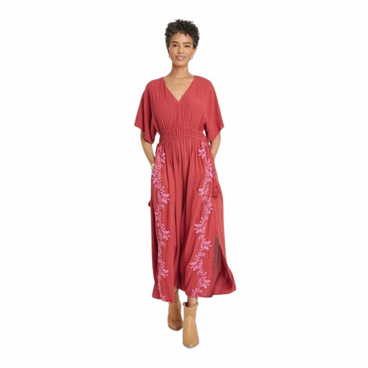 KNOX ROSE Womens Dress KNOX ROSE - Flutter Short Sleeve Embroidered Kaftan A-Line Dress