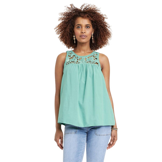 KNOX ROSE Womens Tops M / Green KNOX ROSE - Wide Strap Sleeveless Blouse
