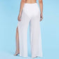 KONA SOL Womens Swimwear XL / White KONA SOL - Smocked Waist Side Slit Cover Up Pants