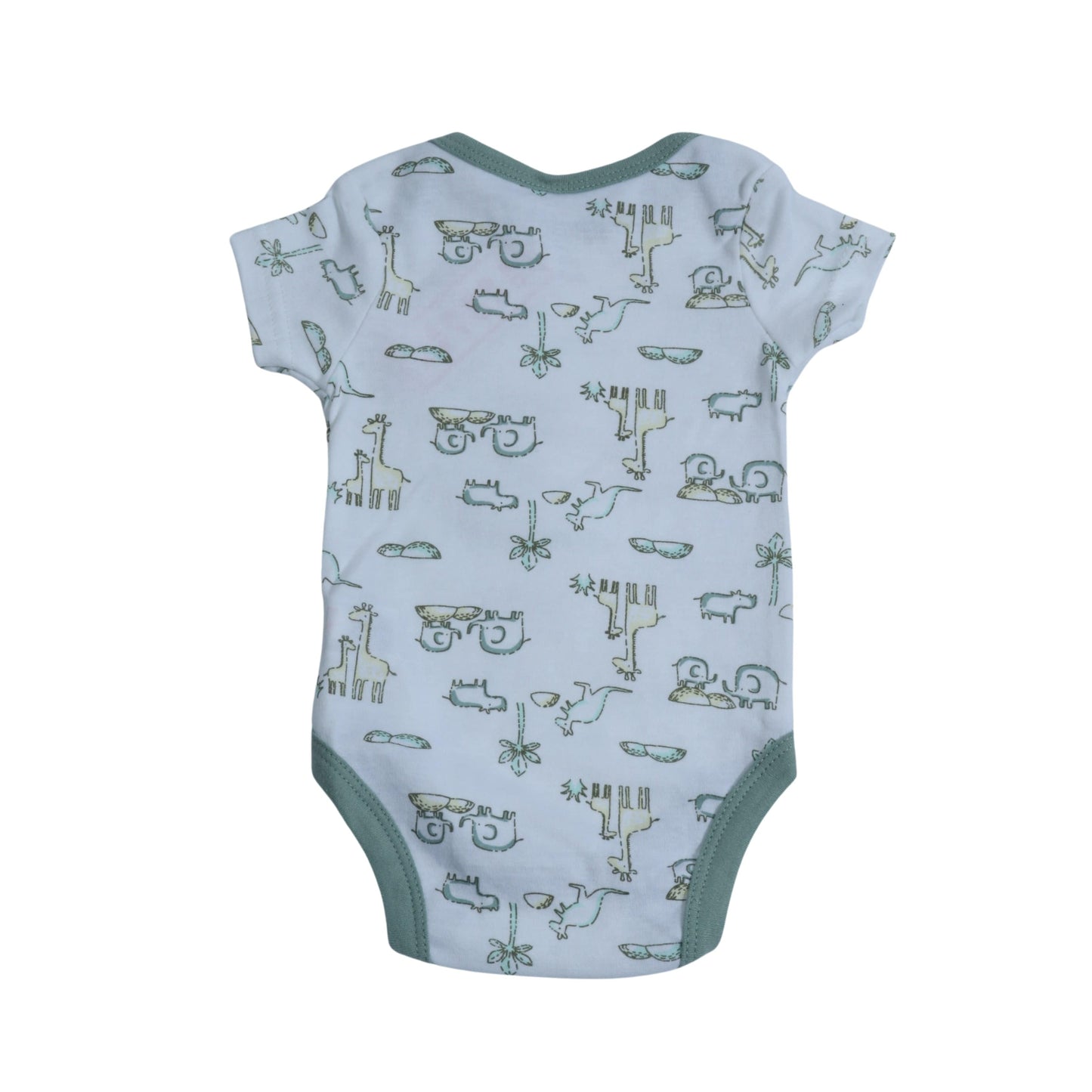 KYLE & DEENA Baby Boy 0-3 Month / White KYLE & DEENA - Baby - All Over Jungle Animals Printed Bodysuit