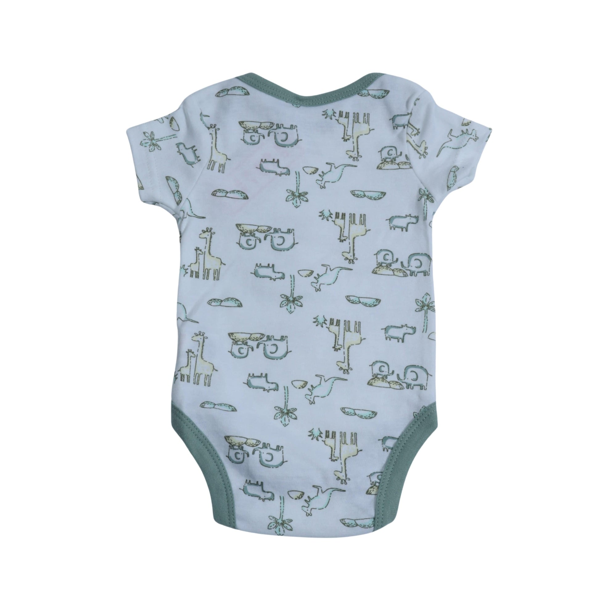 KYLE & DEENA Baby Boy 0-3 Month / White KYLE & DEENA - Baby - All Over Jungle Animals Printed Bodysuit