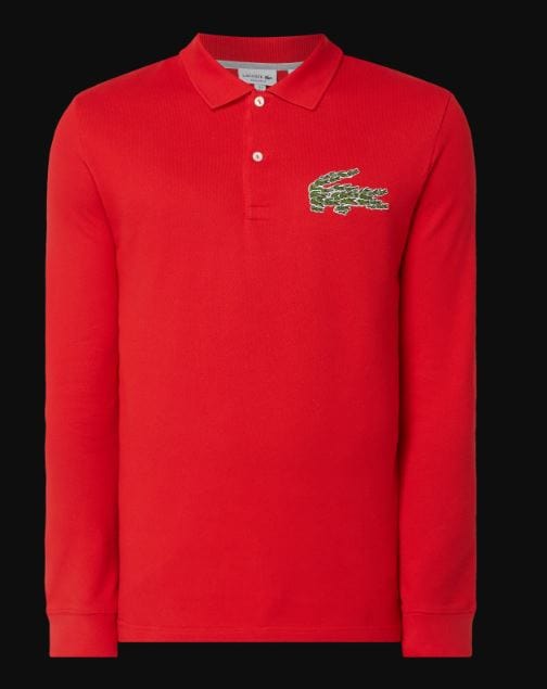 LACOSTE Mens Tops XXXL / Red LACOSTE -  Regular Fit Croco Magic Long Sleeve Polo