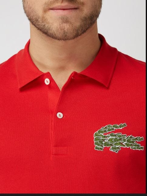 LACOSTE Mens Tops XXXL / Red LACOSTE -  Regular Fit Croco Magic Long Sleeve Polo