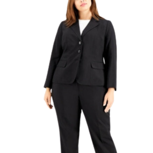 LE SUIT Womens Jackets XXXL / Black LE SUIT - Plus Size Glazed Melange Three-Button Blazer